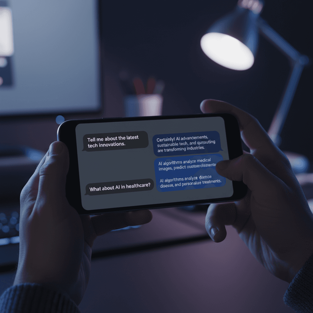 Smartphone showing AI instant chat qualification